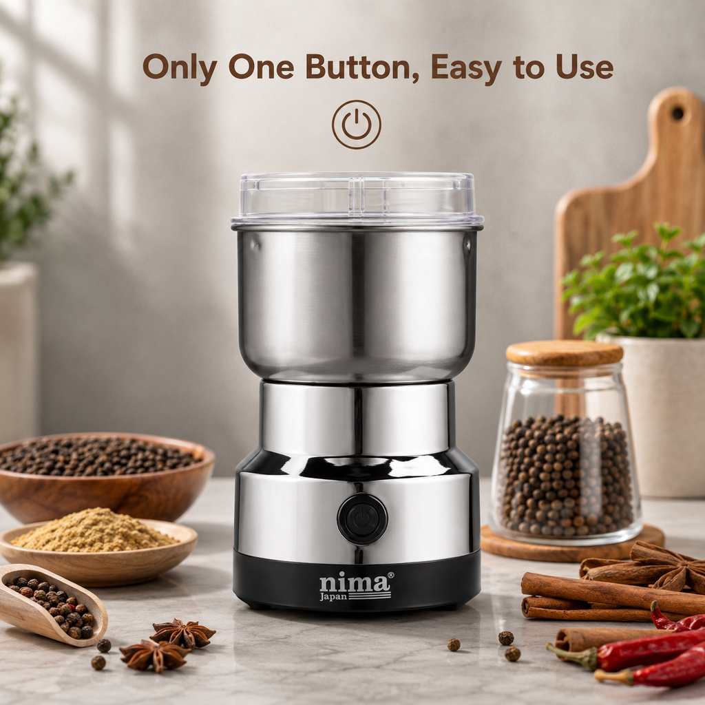 Electric Coffee & Spice Grinder | Stainless Steel Mini Masala Grinder for Coffee Beans, Spices & Dry Herbs