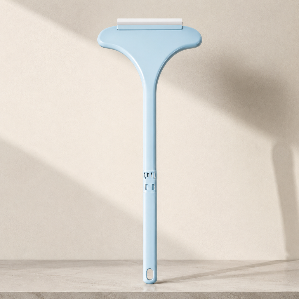 2-in-1 Window Cleaning Brush with Squeegee | Double-Sided Mesh Screen & Glass Cleaner with Long Handle