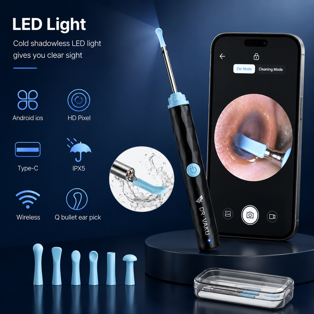 Wireless Ear Wax Removal Tool with HD Camera & LED Light | Smart Visual Ear Cleaner