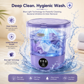 Portable Foldable Washing Machine with Blue Light Deep Cleaning & USB Drain