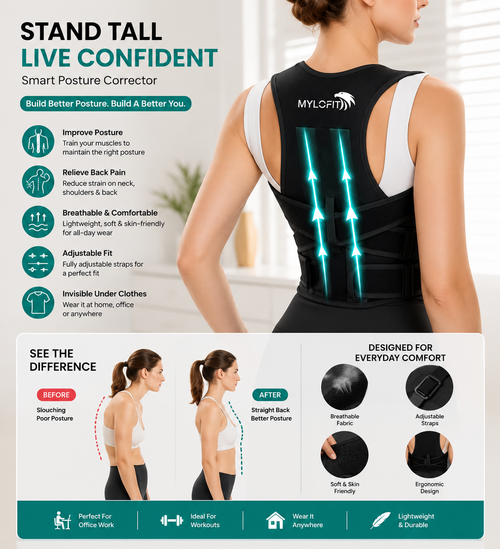 Adjustable Posture Corrector for Men & Women | Back Support Brace for Better Posture