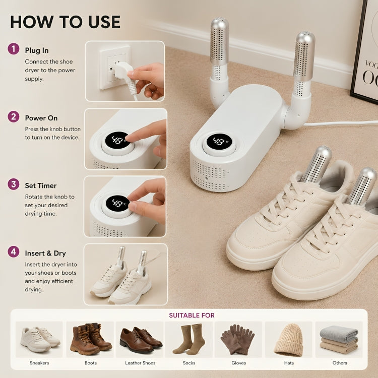Portable Electric Shoe Dryer & Boot Dryer with Smart Temperature Control